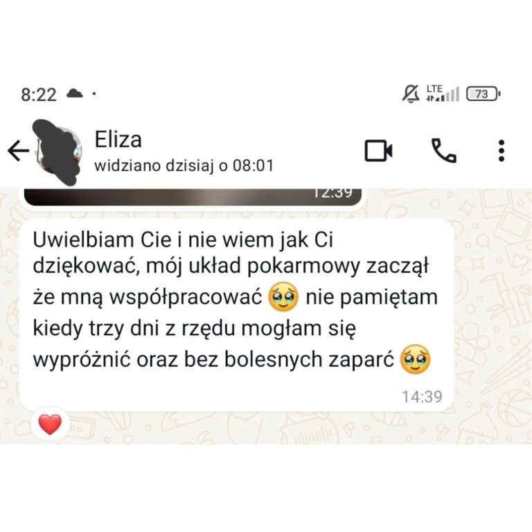 Wiadomość od podopiecznej o poprawie zdrowia